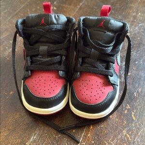 Jordan Black and Red High-Top Sneakers